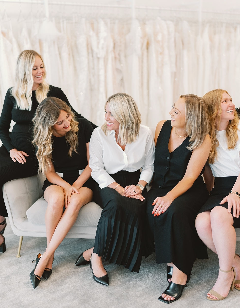 Photo of the model wearing a white bridal gown